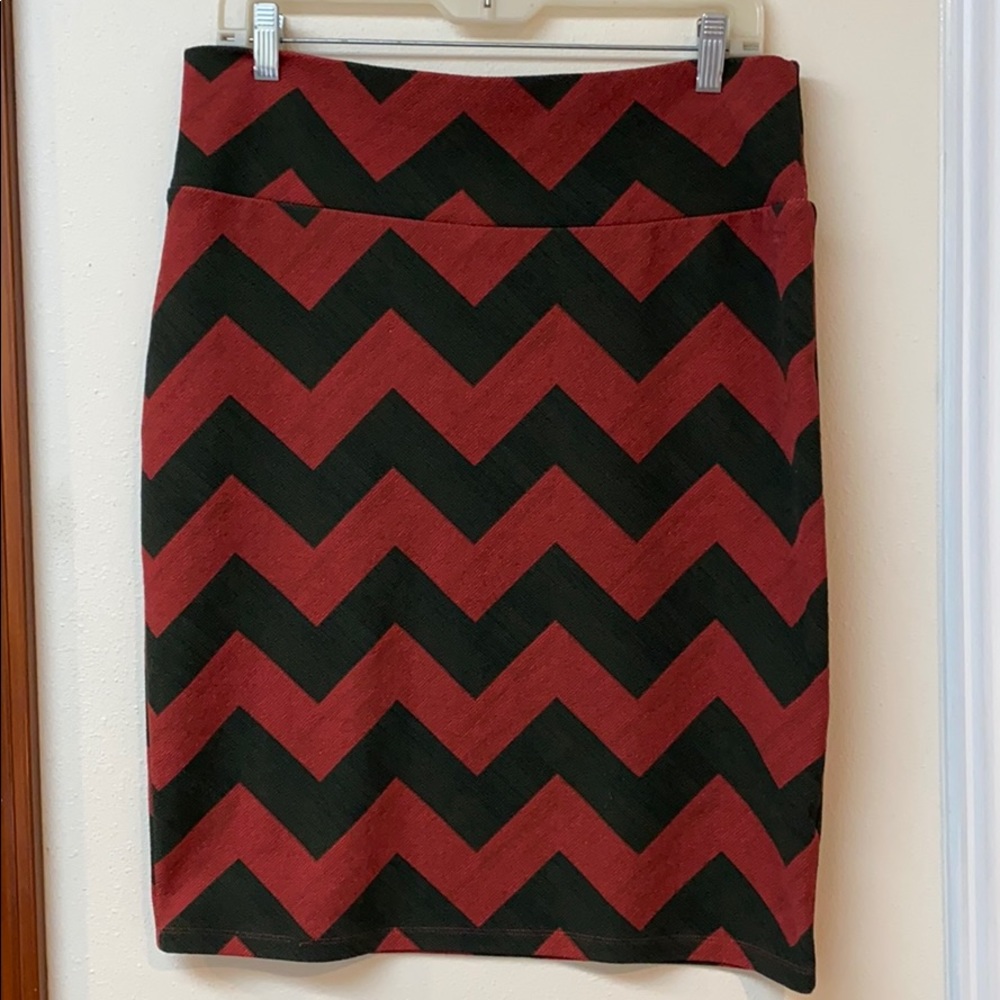Rust Red and Army Green Lularoe pencil skirt
